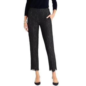 J. Crew Black Lace Easy Pants, Size 00